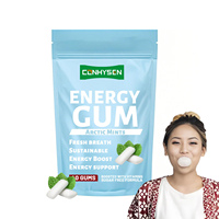 Chewing-gum énergétique sans sucre, saveur menthe poivrée, bonbons à la menthe poivrée, utilisés pour nettoyer la bouche et fournir de l'énergie