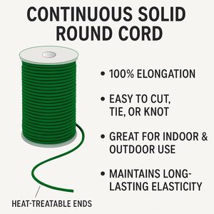 Cordón Elástico Verde Forrek de 3mm (1/8 de Pulgada), Cuerda Elástica Pequeña para Lazos de Pelo, Hilo Elástico para Ropa, Llaveros, Manualidades, Abalorios - Product Image 3
