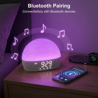 Réveil intelligent professionnel avec machine à bruit blanc, lumière de réveil intelligente, lumière du lever du soleil RGB, veilleuse de chevet et haut-parleur