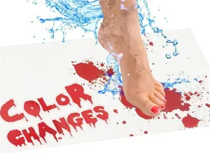 Wholesale Halloween Color Changing Bath Mat Footprint Turns Red Carpet Blood Bath Mat