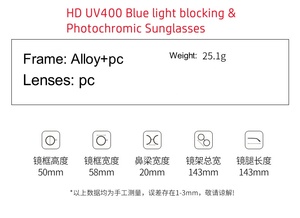 Gafas <span class=keywords><strong>de</strong></span> <span class=keywords><strong>Sol</strong></span> Fotocromáticas LIER PG042JK <span class=keywords><strong>de</strong></span> Diseño <span class=keywords><strong>de</strong></span> Moda Estilo Aviador Deportivo con Doble Puente Anti Luz Azul HD UV400 <span class=keywords><strong>para</strong></span> <span class=keywords><strong>Hombre</strong></span> - Product Image 5