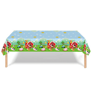 Vaisselle de fête sur le thème de la ferme, assiettes en papier, gobelets, serviettes, nappe, ensemble jetable pour enfants, anniversaire, 60-80 pièces, respectueux de l'environnement - Product Image 5