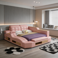 Bettgestelle in King, Queen, Full und Double Size mit Aufbewahrungsschubladen und Verstellbarem Modernem Luxus-Leder Smart-Doppelbett