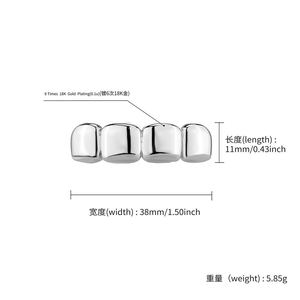 <span class=keywords><strong>Grillz</strong></span> personnalisés en cuivre poli brillant à 4 dents pour hommes, haute précision, bijoux fins pour rappeurs, vente en gros - Product Image 6