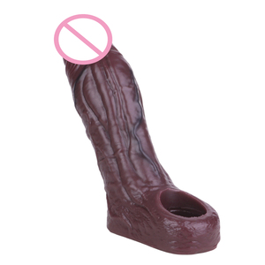 SXXY Kaffee Farbe Penis Ärmel Penis Extender Cock Ring Ärmel Penis vergrößerung Sexspielzeug Dickes Kondom Sex Enhancer für Männer - Product Image 3