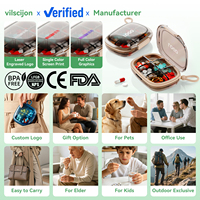Boîte à pilules élégante à blocs de couleur, portable, organisateur de médicaments à 4/6 compartiments, étui de voyage étanche en PC et silicone, emballage personnalisé avec logo