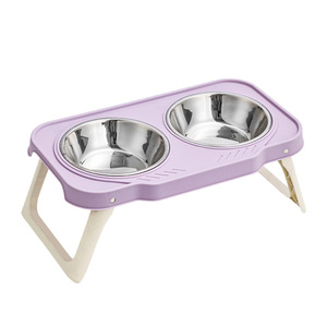 <b>Cat</b> Dog Bowl Stainless Steel Double Bowl Anti Tipping Pet <b>Feeder</b> For Small Medium Pets - Product Image 3