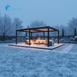 Pérgola de Aluminio para Exteriores <span class=keywords><strong>con</strong></span> Techo de Láminas Ajustables, Gazebo Impermeable para Patio, Toldo para Jardín, Kit de Pérgola Bioclimática - Product Image 4