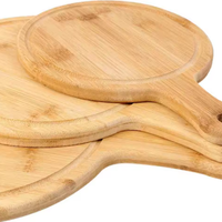 Multivormige bamboe snijplank set, ronde & vierkante pizza- & charcuterieplanken