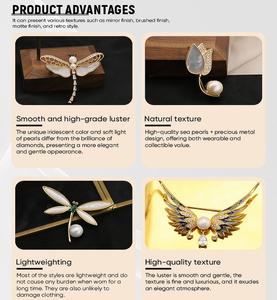 Broche ronde en perles blanches 8-9mm, perle crème, style moderne, accessoire de mariage, perle véritable, <span class=keywords><strong>surface</strong></span> lisse - Product Image 4