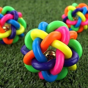 Jouet à mâcher tressé, balle colorée, balle à clochette pour chien et chat, jouet pour animaux de compagnie - Product Image 6