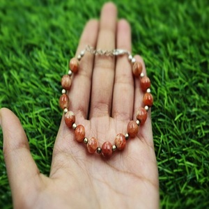 Pulsera de Piedra Solar Natural de Calidad AAA+ con Cuentas de Gemas Naranjas, Ideal para Aniversarios, Precio al por Mayor - Product Image 2