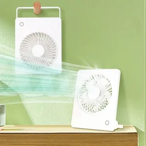 Manufacturer 4 Color DC Desk Fan Small Foldable ABS Living Night Table 3 Speed Fan Multifunctional Wall Hang Box Fan for Camping