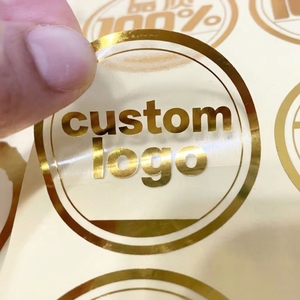 Adesivi Sigillanti Trasparenti Impermeabili Fustellati Personalizzati con Logo Stampato, Etichette per Imballaggio in Lamina d'Oro Trasparente - Product Image 6