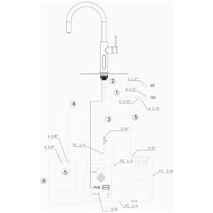 Iwater Electronic 5 In 1 Kokend Soda Gekoeld Water Keukenkraan Alles In Één Warmwaterkraan - Product Image 5