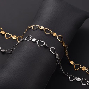 Elegante Pulsera de Acero Inoxidable para Mujer, Cadena de Mano, Tobilleras Dulces con Efecto Envejecido, Brazalete de Corazón para Chicas y Damas, Joyería de Verano para la Playa - Product Image 1