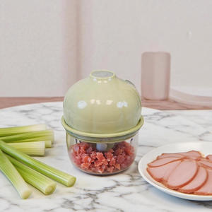 Presse-ail électrique, mini robot culinaire à piles, 1 vitesse, pour usage en cuisine, avec bol transparent et couvercle vert - Product Image 5