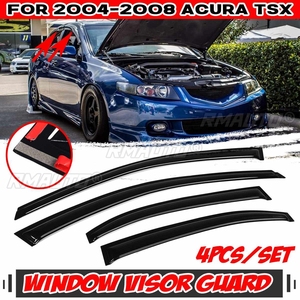 For ACURA TSX 4 Door Sedan 2004-2014 Car Door Window Vent Visor <b>Deflector</b> <b>Rain</b> Guard Awning Shelter Window Visor <b>Rain</b> Guard - Product Image 2