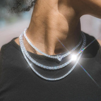 Chaîne tennis GRA Moissanite plaquée or 18 carats, prête à être expédiée, en argent 925 avec diamants VVS, collier/bracelet chaîne de diamants