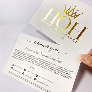 การ์ดขอบคุณสำหรับการซื้อสินค้าจากเรา พิมพ์ลายตามสั่ง สำหรับธุรกิจขนาดเล็ก พร้อมฟอยล์สีทอง - Product Image 5