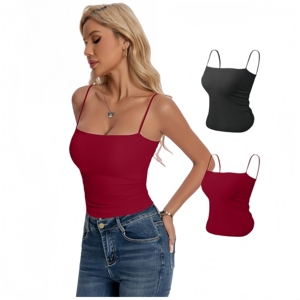 Top da Donna con <span class=keywords><strong>Spalline</strong></span> <span class=keywords><strong>Sottili</strong></span> e Scollo Quadrato, Vestibilità Aderente, in Tessuto Poliammide ed Elastan, Traspirante ed Ecologico - Product Image 3
