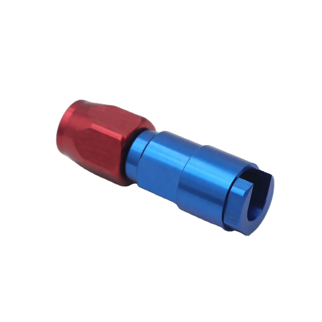AoMei HOSE END 5/16" SAE QUICK DISCONNECT FEMALE TO AN 6 HOSE STRAIGHT RED/BLUE ANODIZED