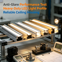 Profilé LED encastré en aluminium robuste, boîtier linéaire anti-éblouissement pour éclairage de plafond commercial et résidentiel