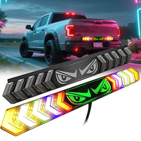 Nouveau feu LED RGB anti-brouillard « Oeil du Diable » à bande longue, clignotant à sept couleurs, pour feux de recul, de conduite et de freinage