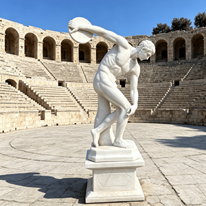 Statue de Poséidon en marbre <span class=keywords><strong>grec</strong></span> sculptée à la main, taille réelle, pour l'extérieur, style classique - Product Image 6
