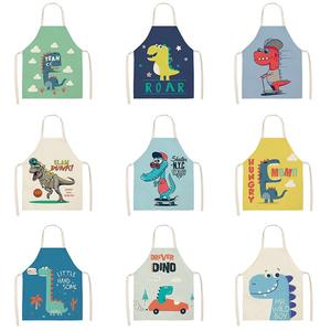 Cute Dinosaur <b>Kitchen</b> Apron Sleeveless Waterproof Cartoon Print Antifouling Private <b>Label</b> for Kids and Adults Daily Use - Product Image 1