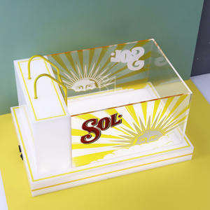 Mingxin Barware sol Led Seau À Glace Transparent Couleur Rectangle Rack Présentateur - Product Image 3