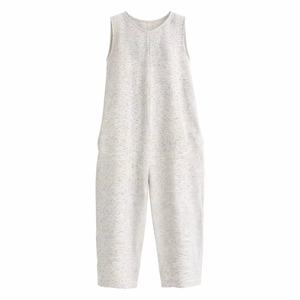 Tuta Intera da <span class=keywords><strong>Donna</strong></span> Personalizzata <span class=keywords><strong>Oversize</strong></span> Senza Maniche in Lino a Quadri Abbigliamento Femminile - Product Image 2