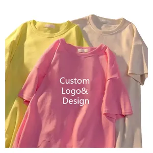 Tùy Chỉnh Dập Nổi Logo Trống Ngắn Tay Áo T Áo Sơ Mi 3D Dập Nổi In Ấn Phụ Nữ Trắng T-Shirt Tùy Chỉnh In