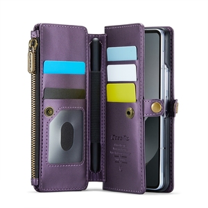 Lanière fermeture éclair multifonction cartes fente portefeuille étui de téléphone en cuir pour Samsung <span class=keywords><strong>Galaxy</strong></span> <span class=keywords><strong>Z</strong></span> Fold6 <span class=keywords><strong>Z</strong></span> pli 6 5 4 <span class=keywords><strong>3</strong></span> couverture sac à main <span class=keywords><strong>pochette</strong></span> - Product Image 2