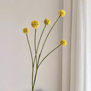 ดอกแดนดิไลออนเทียม5หัวดอกไม้ลูกบอลพลาสติกขนาดเล็กสีทองสำหรับงานแต่งงานของตกแต่งบ้าน - Product Image 2