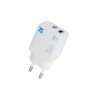Cargador NCC CD-0402 EU 35W GaN USB + TYPE-C con Pantalla Digital, Cargador Doble Rápido y Seguro (Blanco) - Product Image 1