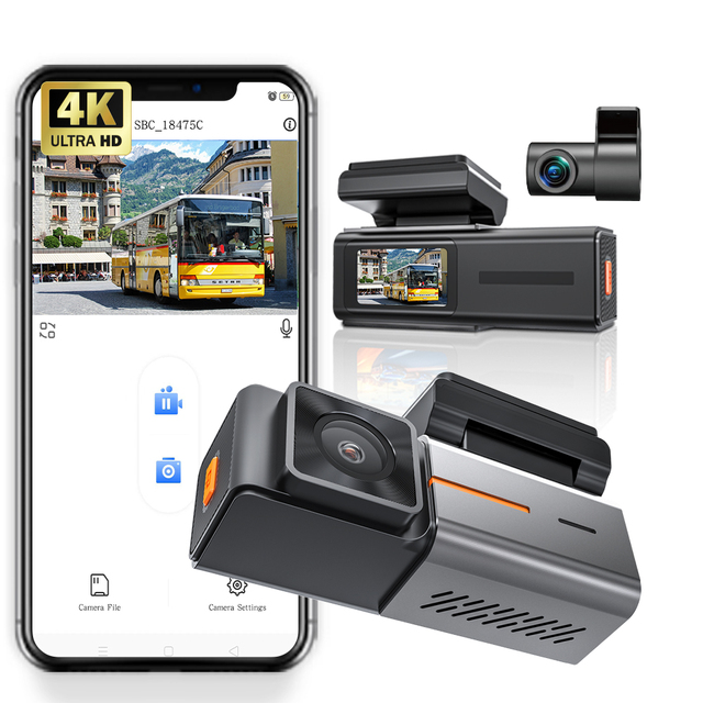 Car Dash Camera 4K Dual Lens 24h Loop Recording Waterproof Parking Monitor Video Recorder for Cars