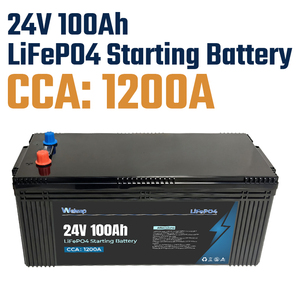 แบตเตอรี่100Ah สำหรับสตาร์ทเตอร์มีการป้องกัน BMS 24V ได้รับการรับรอง ce/rohs 1200CCA สำหรับรถบรรทุกหนัก/RV/เรือเดินสมุทร - Product Image 1