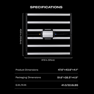 ไฟ LED 720W แบบหรี่แสงได้เต็มสเปกตรัมพร้อมโซ่เดซี่และฟังก์ชันการควบคุม - Product Image 6