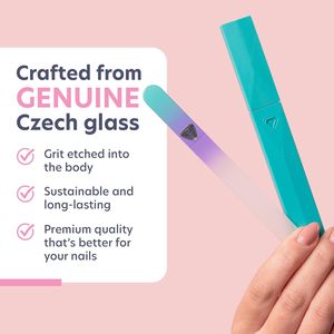 Lime à ongles en verre tchèque simple face de qualité supérieure pour manucure, ongles naturels, lime de précision experte, finition lisse (<span class=keywords><strong>Pastel</strong></span>) - Product Image 2