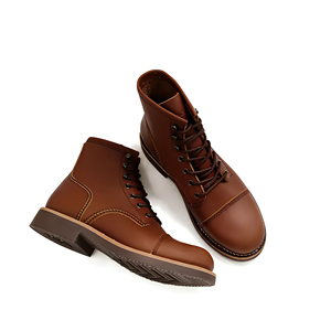 <span class=keywords><strong>Botas</strong></span> Clásicas Retro de Media Pantorrilla de Alta Gama para <span class=keywords><strong>Hombre</strong></span>, con Cordones Delanteros, <span class=keywords><strong>Botas</strong></span> de Tobillo de Cuero de Grano Completo Premium, con Suela Cosida Goodyear - Product Image 4