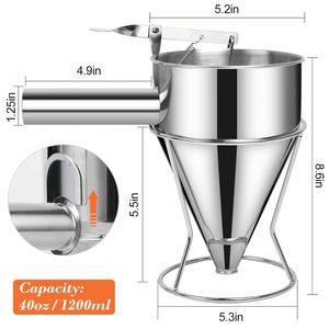 Dispensador de Masa para Panqueques de Acero Inoxidable, 600 ml, Ecológico, Apto para Lavavajillas, Acabado Espejo - Product Image 3