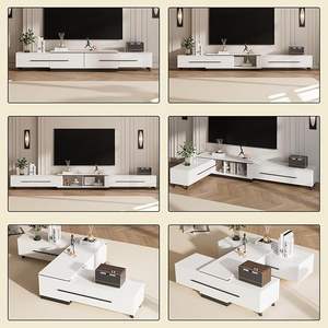 Meuble <span class=keywords><strong>TV</strong></span> et armoire de rangement en bois écologique moderne avec montage facile <span class=keywords><strong>pour</strong></span> salon et chambre à coucher, convient aux téléviseurs de 65 pouces - Product Image 5