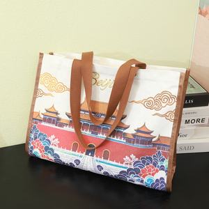 Gahumi กระเป๋าผ้าใบทรงสี่เหลี่ยมขนาดใหญ่ลายตึกปักกิ่งออกแบบได้เองโลโก้ออกแบบได้ตามต้องการสำหรับใช้ในชีวิตประจำวัน - Product Image 6