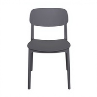 Chaise de salle à manger robuste en plastique de style nordique, moderne et minimaliste, pour la maison, l'hôtel, l'école, le parc, assise confortable pour l'extérieur, revêtement en polyester