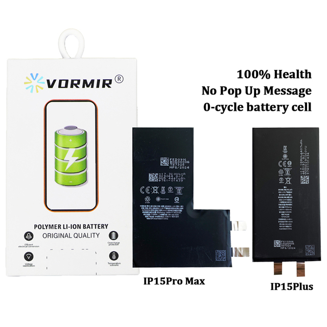 5pcs Battery Cell Replacement for iPhone 17Pro Max 16 Pro 15 14 Plus 13 12Mini 11 XR XS Max Battery No Flex Cable 100% Health