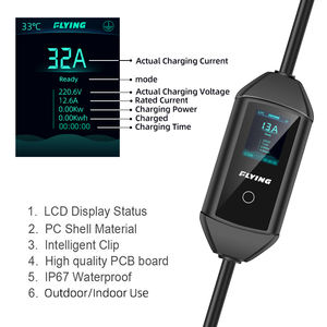 Nuevo Cargador Portátil FLYING de 32A Monofásico para Vehículos Eléctricos, Estación de Carga de 7KW para Vehículos Híbridos Enchufables Tipo 2 - Product Image 3