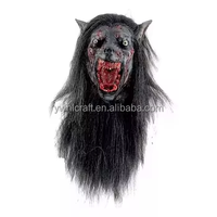 Masque de loup sanglant en latex personnalisé pour Halloween, fabriqué par HLC Factory, masque réaliste d'animal effrayant, masque de tête de loup, masque intégral effrayant