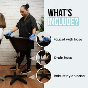 Cuenco portátil para salón de peluquería, lavabo para lavar el cabello, champú, cuenco de pie - Product Image 5