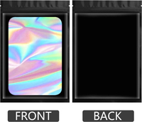 Sacs refermables en mylar avec fenêtre holographique, logo personnalisé, plusieurs couleurs disponibles, étanches à l'humidité, pour bonbons et cosmétiques
